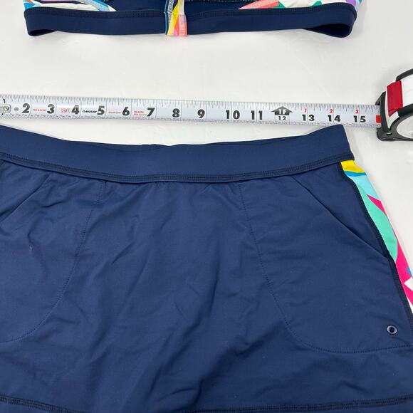 Anne Cole Locker Swim Set Women Top Large Swim Skirt Medium Water Sports Beach - Picture 7 of 8